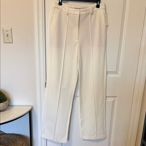 Women's Cream Straight-Leg Dress Pants